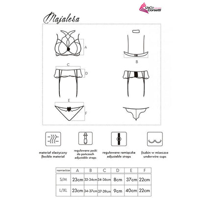 LIVCO CORSETTI FASHION - MAJALESA LC 90526 REGGISENO + REGGISENO + SLIP NERO L/XL - LIVCO CORSETTI SETS | Lingerie Harness Boutique
