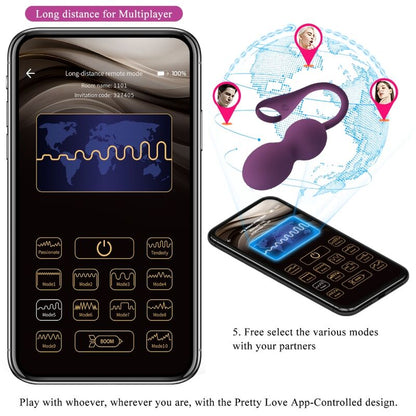 PRETTY LOVE - APP ELVIRA KEGEL BALLS TELECOMANDO VIOLA - PRETTY LOVE | Lingerie Harness Boutique