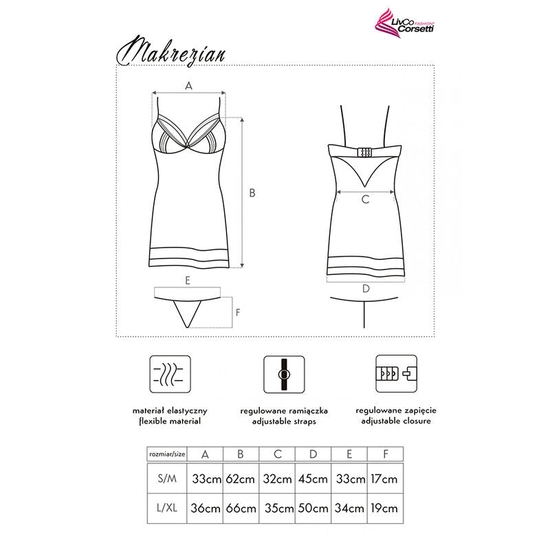 LIVCO CORSETTI FASHION - MAKREZIAN LC 90545 CAMICIA + PANTY NERO L/XL - LIVCO CORSETTI SETS | Lingerie Harness Boutique