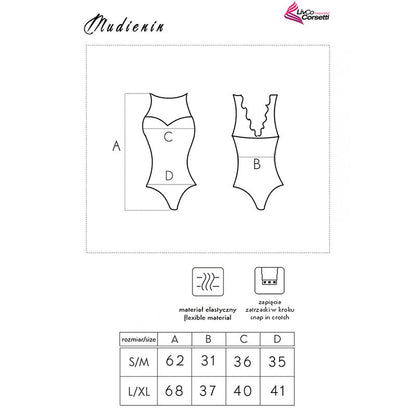 LIVCO CORSETTI FASHION - MUDIENIN LC 90654 BODY NERO L/XL - LIVCO CORSETTI BODIES | Lingerie Harness Boutique