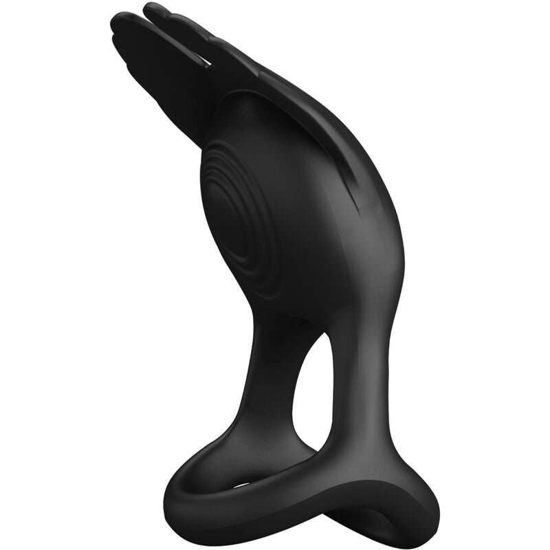 PRETTY LOVE - SILAS ANELLO PER PENE VIBRANTE 7 VIBRAZIONI IN SILICONE NERO - PRETTY LOVE MALE | Lingerie Harness Boutique