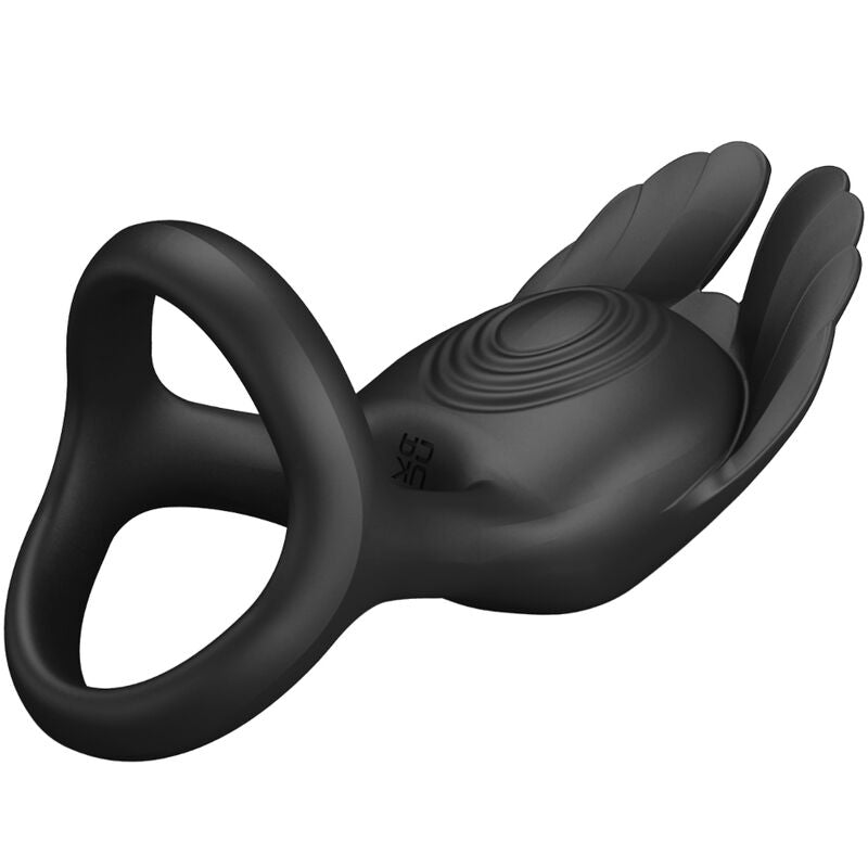 PRETTY LOVE - SILAS ANELLO PER PENE VIBRANTE 7 VIBRAZIONI IN SILICONE NERO - PRETTY LOVE MALE | Lingerie Harness Boutique