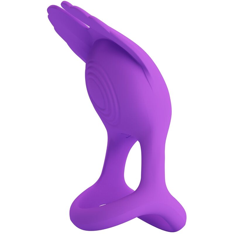 PRETTY LOVE - SILAS VIBRATING PENIS RING 7 VIBRATIONS IN PURPLE SILICONE