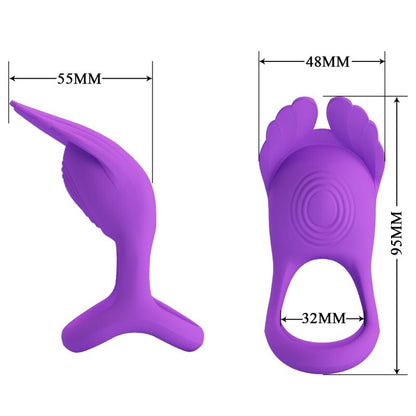 PRETTY LOVE - SILAS VIBRATING PENIS RING 7 VIBRATIONS IN PURPLE SILICONE