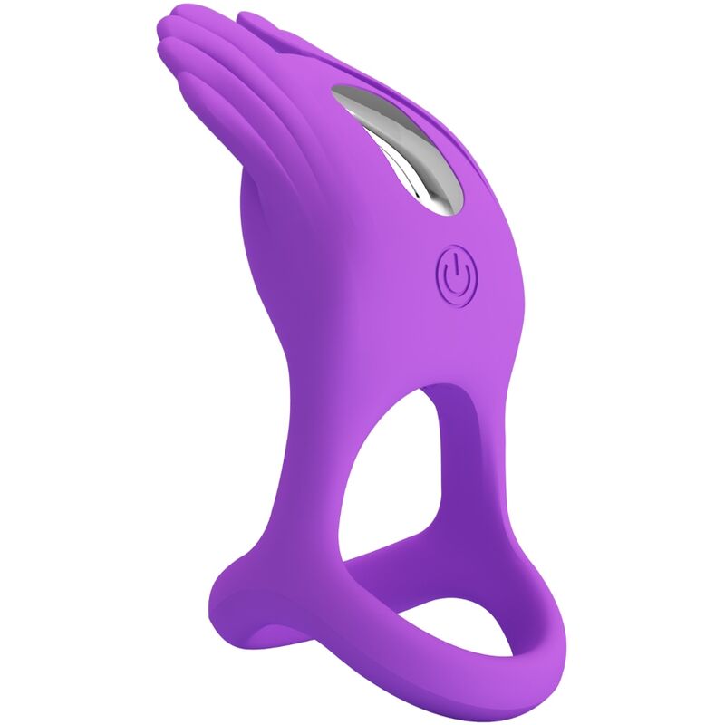 PRETTY LOVE - SILAS VIBRATING PENIS RING 7 VIBRATIONS IN PURPLE SILICONE