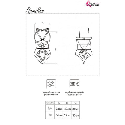LIVCO CORSETTI FASHION - NAMILLEN LC 90528 BODY NERO L/XL - LIVCO CORSETTI BODIES | Lingerie Harness Boutique