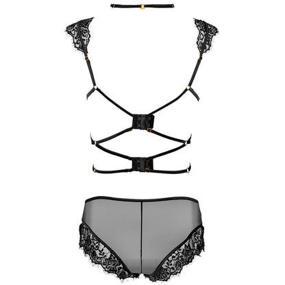 LIVCO CORSETTI FASHION - PALMENOM LC 90614 REGGISENO + SLIP NERO L/XL - LIVCO CORSETTI SETS | Lingerie Harness Boutique
