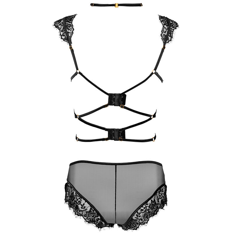 LIVCO CORSETTI FASHION - PALMENOM LC 90614 REGGISENO + SLIP NERO L/XL - LIVCO CORSETTI SETS | Lingerie Harness Boutique