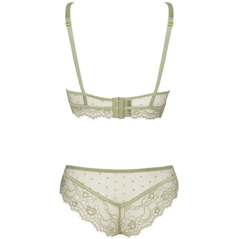 LIVCO CORSETTI FASHION - PINE LC 90667 REGGISENO + SLIP KHAKI L/XL - LIVCO CORSETTI SETS | Lingerie Harness Boutique