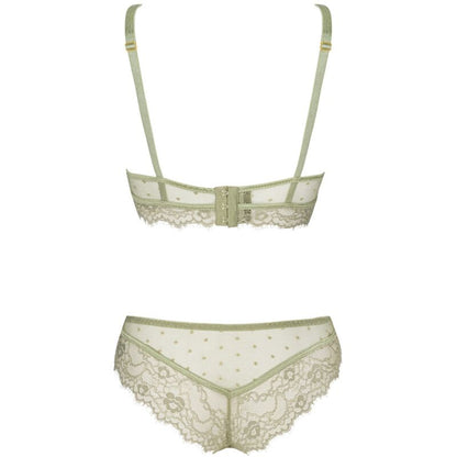 LIVCO CORSETTI FASHION - PINE LC 90667 REGGISENO + SLIP KHAKI L/XL - LIVCO CORSETTI SETS | Lingerie Harness Boutique