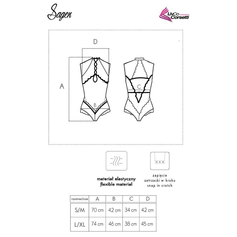 LIVCO CORSETTI FASHION - SAGEN LC 90694 BODY NERO L/XL - LIVCO CORSETTI BODIES | Lingerie Harness Boutique