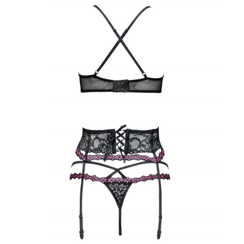 LIVCO CORSETTI FASHION - SNEHANA LC 90443 REGGISENO + REGGISENO + SLIP NERO L/XL - LIVCO CORSETTI SETS | Lingerie Harness Boutique
