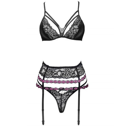 LIVCO CORSETTI FASHION - SNEHANA LC 90443 REGGISENO + REGGISENO + SLIP NERO L/XL - LIVCO CORSETTI SETS | Lingerie Harness Boutique