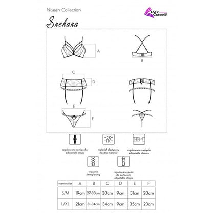 LIVCO CORSETTI FASHION - SNEHANA LC 90443 REGGISENO + REGGISENO + SLIP NERO L/XL - LIVCO CORSETTI SETS | Lingerie Harness Boutique