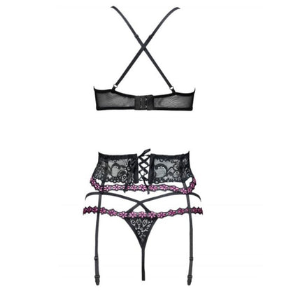 LIVCO CORSETTI FASHION - SNEHANA LC 90443 REGGISENO + REGGISENO + SLIP NERO L/XL - LIVCO CORSETTI SETS | Lingerie Harness Boutique