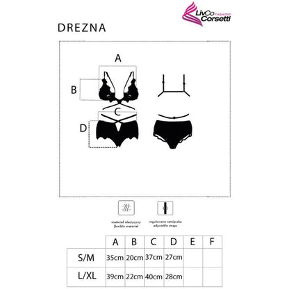 LIVCO CORSETTI FASHION - DREZNA LC 90733 REGGISENO + SLIP NERO L/XL - LIVCO CORSETTI SETS | Lingerie Harness Boutique