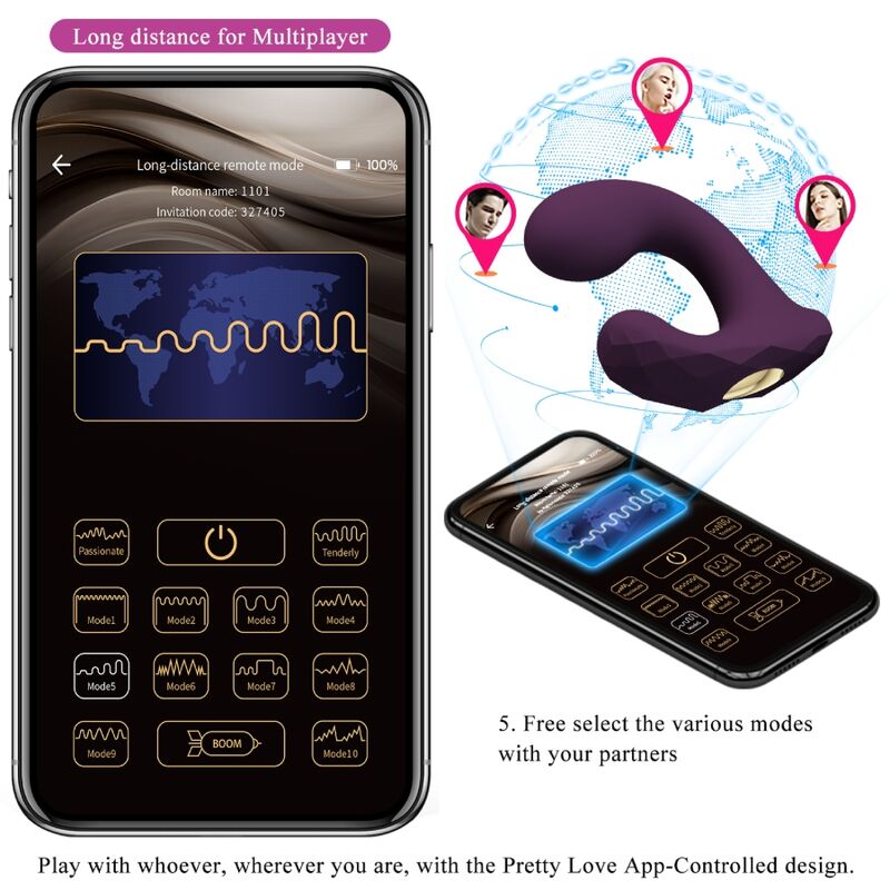 PRETTY LOVE - BILLY TELECOMANDO VIBRAZIONE VIOLA APP GRATUITA - PRETTY LOVE | Lingerie Harness Boutique