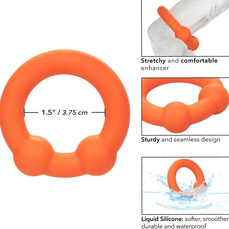 CALEXOTICS - ALPHA ANELLO DUAL BALL ARANCIONE - CALEXOTICS | Lingerie Harness Boutique