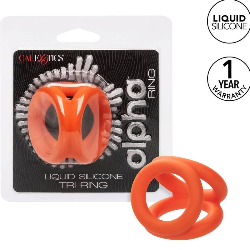 CALEXOTICS - ALPHA TRI-RING ARANCIONE - CALEXOTICS | Lingerie Harness Boutique