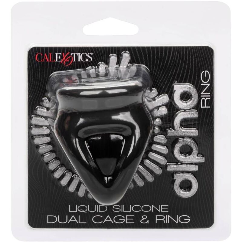 CALEXOTICS - ALPHA ANELLO DUAL CAGE NERO - CALEXOTICS | Lingerie Harness Boutique