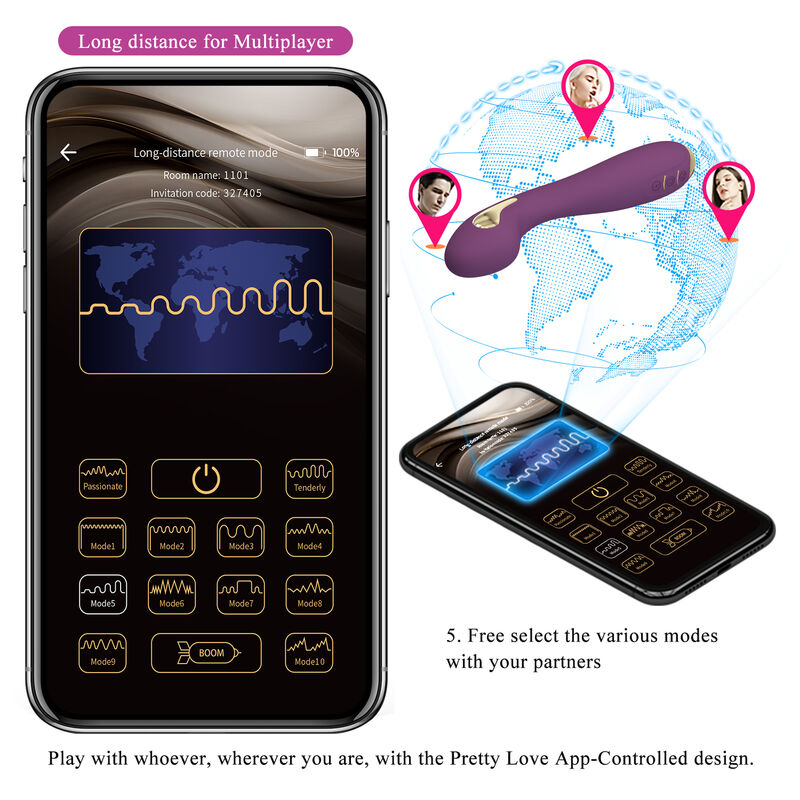 PRETTY LOVE - HECTOR VIBRATORE ELETTROSHOCK BY APP CONTROL VIOLA - PRETTY LOVE HIGH GRADE | Lingerie Harness Boutique