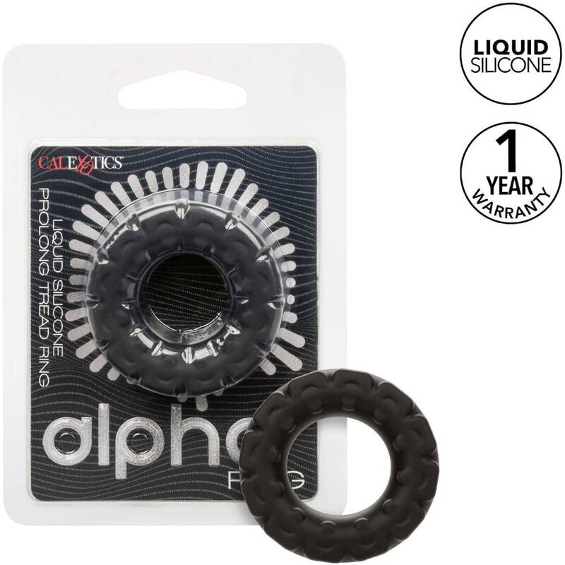 CALEXOTICS - ALPHA ANELLO BATTISTRADA PROLONG NERO - CALEXOTICS | Lingerie Harness Boutique