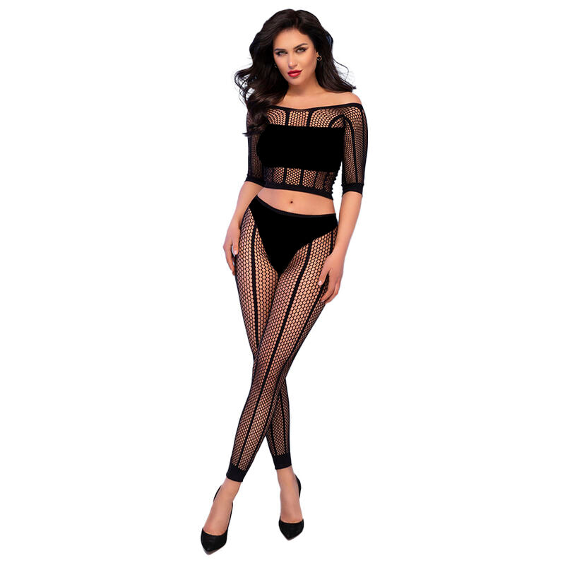 CHILIROSE - CR 4647 TOP E LEGGINS NERO S/M - CHILIROSE SETS | Lingerie Harness Boutique