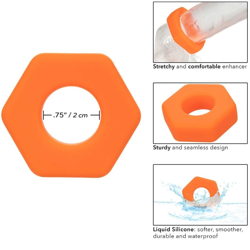 CALEXOTICS - ALPHA RING PROLONG SEXAGON ORANGE