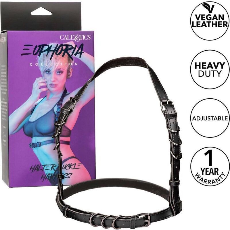 CALEXOTICS - EUPHORIA IMBRACATURA CON FIBBIA HALTER NERA - CALEXOTICS | Lingerie Harness Boutique