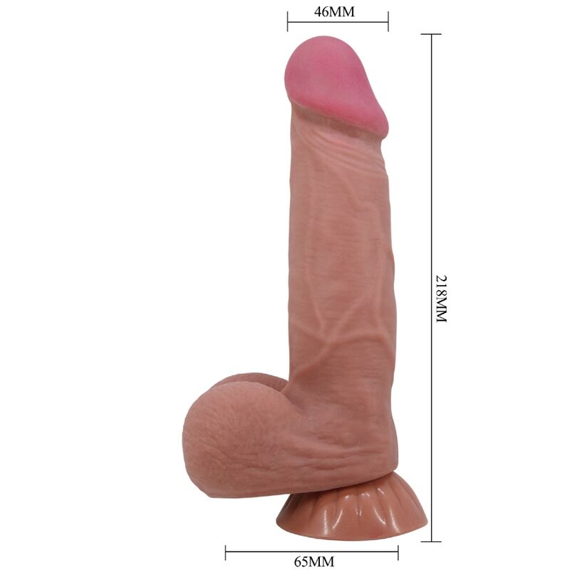 PRETTY LOVE - DILDO REALISTICO SERIE SLIDING SKIN CON VENTOSA SCORREVOLE IN PELLE MARRONE 21,8 CM - PRETTY LOVE HIGH GRADE | Lingerie Harness Boutique