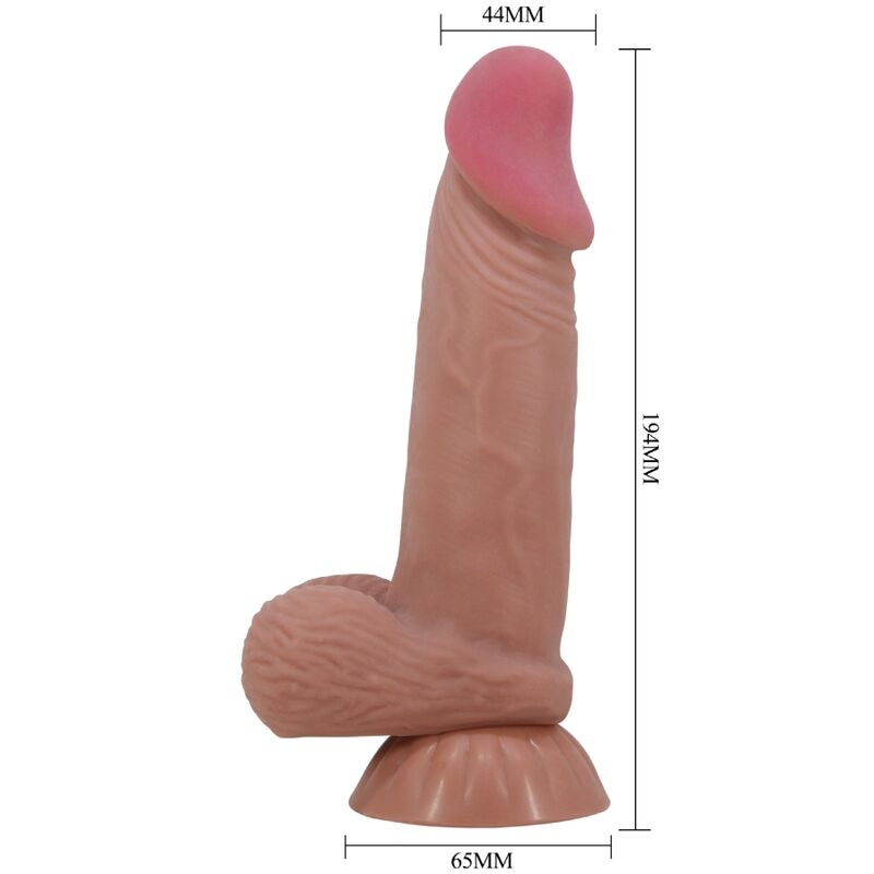 PRETTY LOVE - DILDO REALISTICO SERIE SLIDING SKIN CON VENTOSA SCORREVOLE IN PELLE MARRONE 19,4 CM - PRETTY LOVE HIGH GRADE | Lingerie Harness Boutique