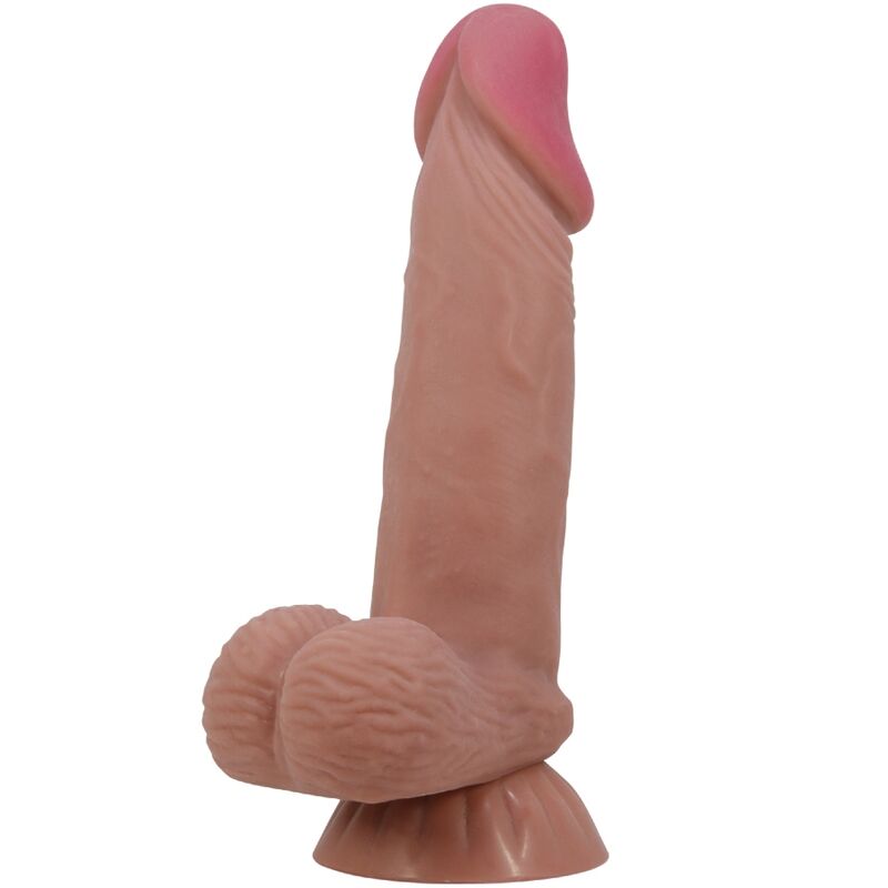 PRETTY LOVE - DILDO REALISTICO SERIE SLIDING SKIN CON VENTOSA SCORREVOLE IN PELLE MARRONE 19,4 CM - PRETTY LOVE HIGH GRADE | Lingerie Harness Boutique