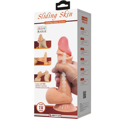 PRETTY LOVE - DILDO REALISTICO SLIDING SKIN SERIES CON VENTOSA SCORREVOLE DELLA PELLE 19,4 CM - PRETTY LOVE HIGH GRADE | Lingerie Harness Boutique