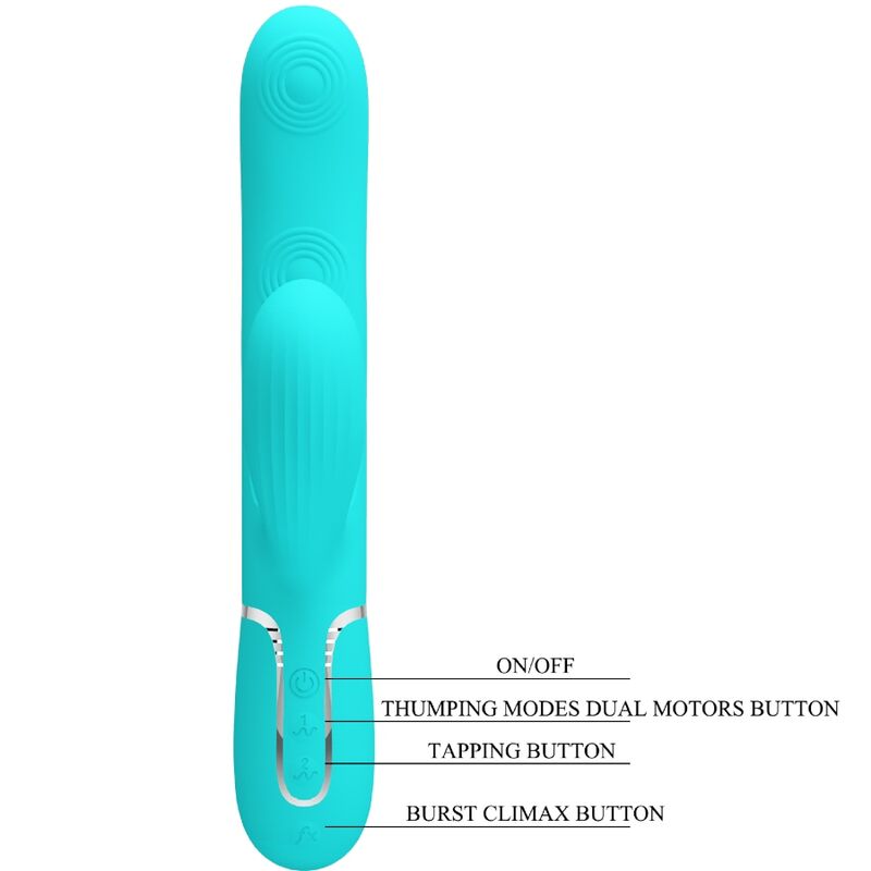 PRETTY LOVE - VIBRATORE MULTIFUNZIONE PERLITA 3 IN 1 G-SPOT VERDE ACQUA - PRETTY LOVE FLIRTATION | Lingerie Harness Boutique