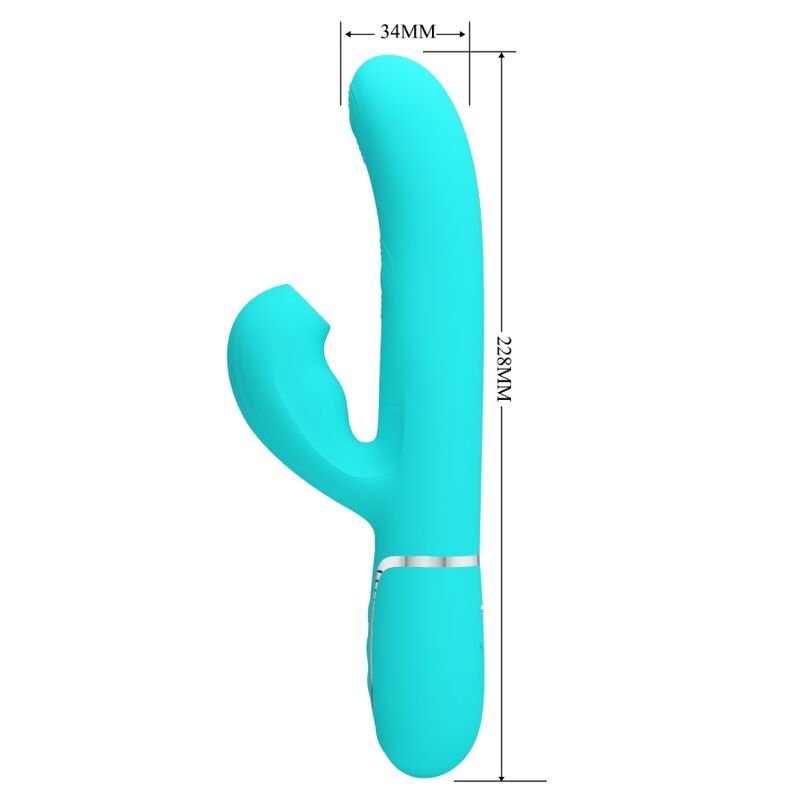 PRETTY LOVE - VIBRATORE MULTIFUNZIONE PERLITA 3 IN 1 G-SPOT VERDE ACQUA - PRETTY LOVE FLIRTATION | Lingerie Harness Boutique
