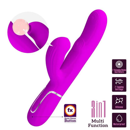 PRETTY LOVE - VIBRATORE MULTIFUNZIONE PERLITA 3 IN 1 G-SPOT VIOLA - PRETTY LOVE FLIRTATION | Lingerie Harness Boutique