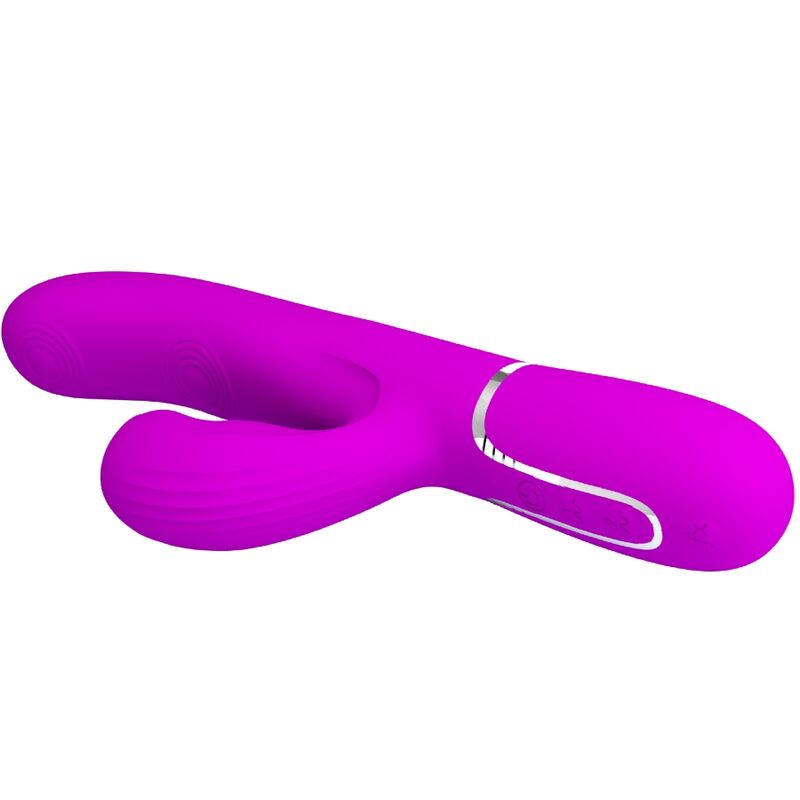 PRETTY LOVE - VIBRATORE MULTIFUNZIONE PERLITA 3 IN 1 G-SPOT VIOLA