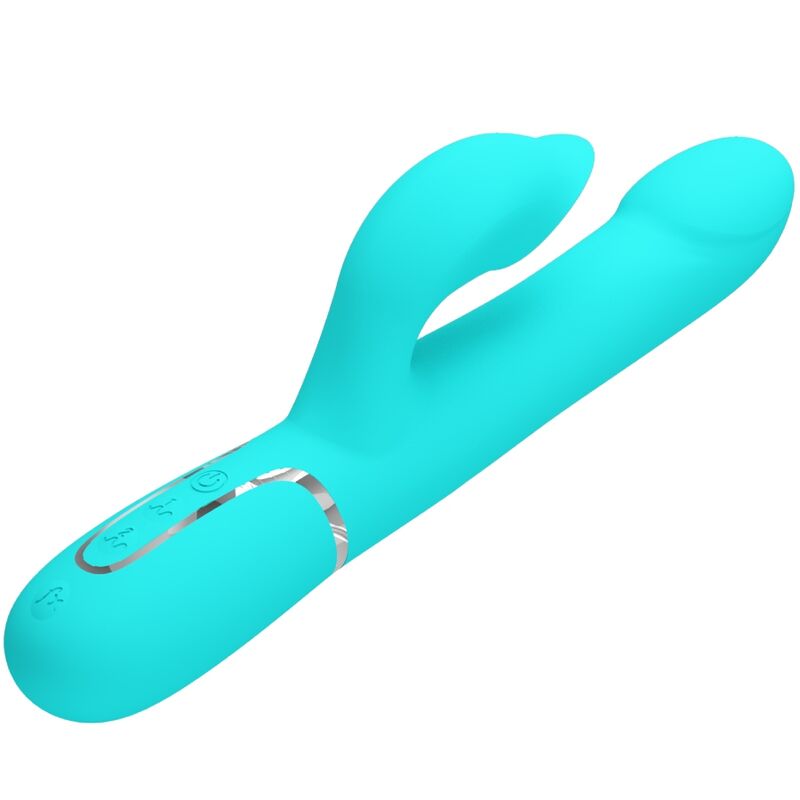 PRETTY LOVE - AQUA GREEN RABBIT VIBRATING PEARLS