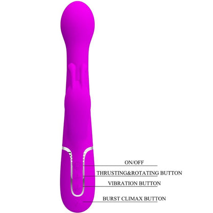 PRETTY LOVE - VIBRATORE DEJON RABBIT 3 IN 1 VIOLA MULTIFUNZIONE - PRETTY LOVE FLIRTATION | Lingerie Harness Boutique