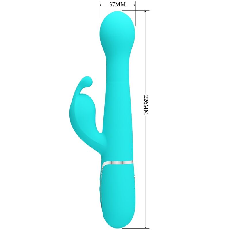 PRETTY LOVE - DEJON RABBIT 3 IN 1 MULTIFUNCTIONAL VIBRATOR AQUA GREEN