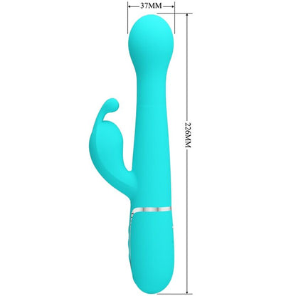 PRETTY LOVE - DEJON RABBIT 3 IN 1 MULTIFUNCTIONAL VIBRATOR AQUA GREEN