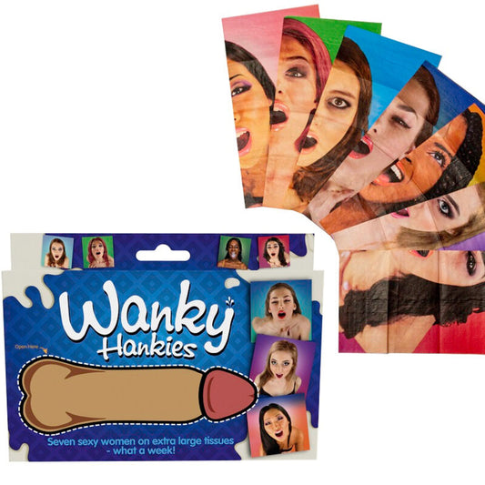 SPENCER & FLEETWOOD - WANKY HANKIES 7 FAZZOLETTI DA DONNA EXTRA LARGE - SPENCER & FLETWOOD | Lingerie Harness Boutique