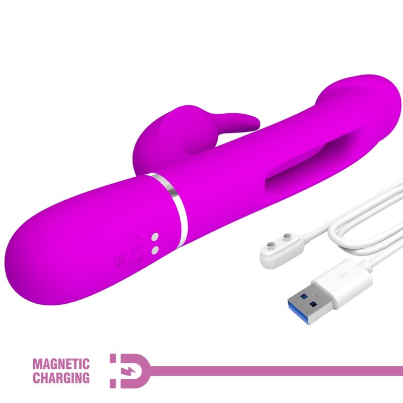 PRETTY LOVE - DEJON RABBIT 3 IN 1 MULTIFUNCTIONAL VIBRATOR FUCHSIA