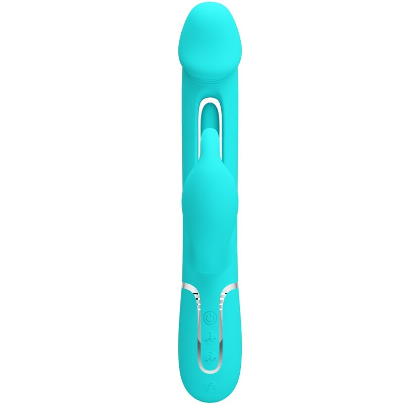 PRETTY LOVE - DEJON RABBIT 3 IN 1 MULTIFUNCTIONAL VIBRATOR AQUA GREEN