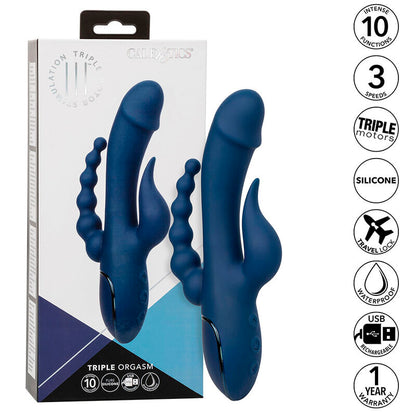 CALEXOTICS - VIBRATORE TRIPLO ORGASMO BLU - CALEXOTICS | Lingerie Harness Boutique