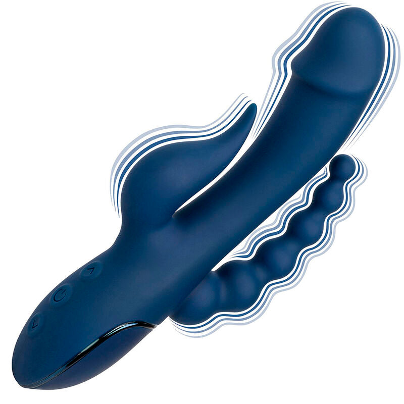 CALEXOTICS - VIBRATORE TRIPLO ORGASMO BLU - CALEXOTICS | Lingerie Harness Boutique