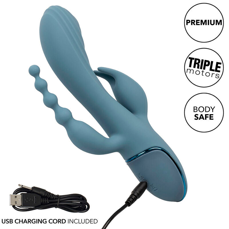 CALEXOTICS - VIBRATORE TRIPLE ECSTASY GRIGIO - CALEXOTICS | Lingerie Harness Boutique