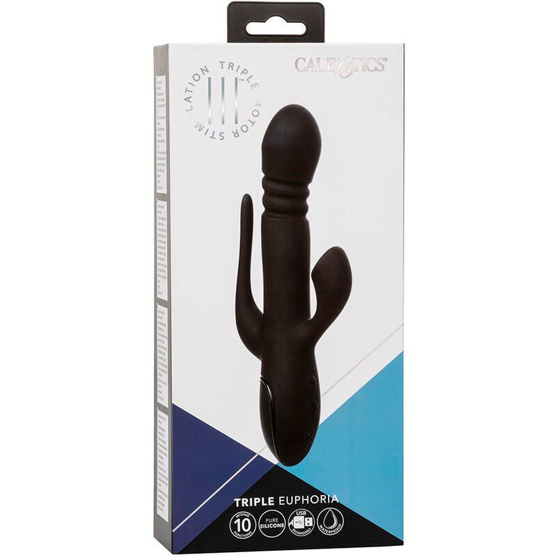 CALEXOTICS - VIBRATORE TRIPLE EUPHORIA NERO - CALEXOTICS | Lingerie Harness Boutique