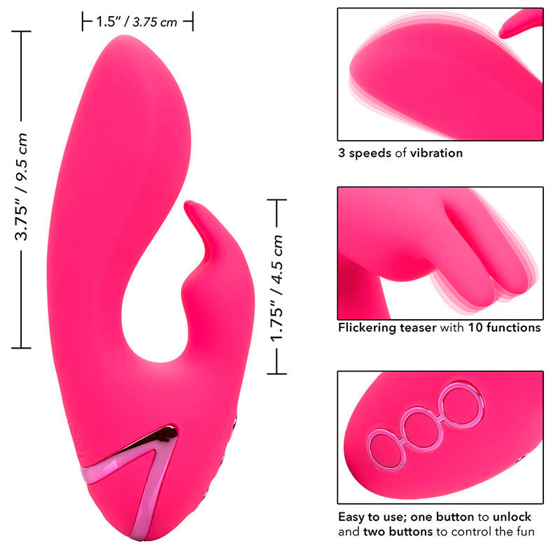 CALEXOTICS - SO. CAL SUNSHINE RABBIT FUCHSIA VIBRATOR BY CALIFORNIA DREAMING