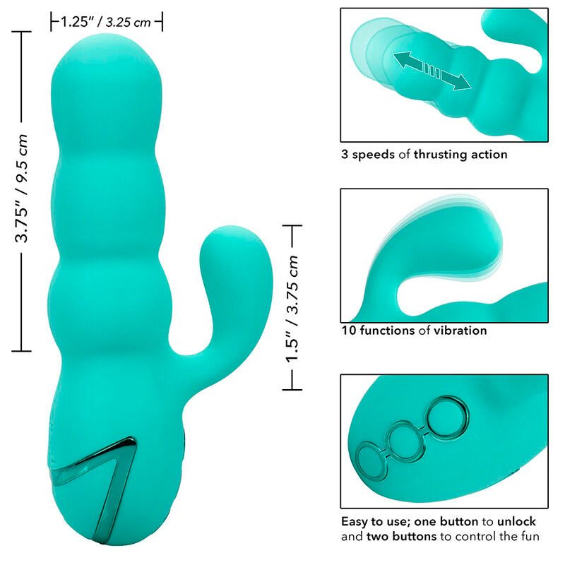 CALEXOTICS - CALIFORNIA DREAMING DEL MAR DIVA RABBIR AQUA GREEN VIBRATOR